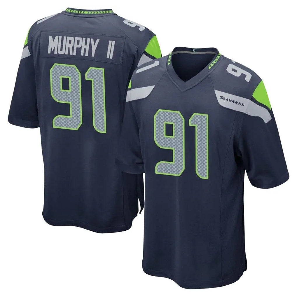 Mdoa S.Seahawks #91 Byron Murphy II Player Navy Home Game Stitched Jerseys