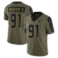 Mdoa S.Seahawks #91 Byron Murphy II Player Olive Salute To Service Limited Game Stitched Jerseys