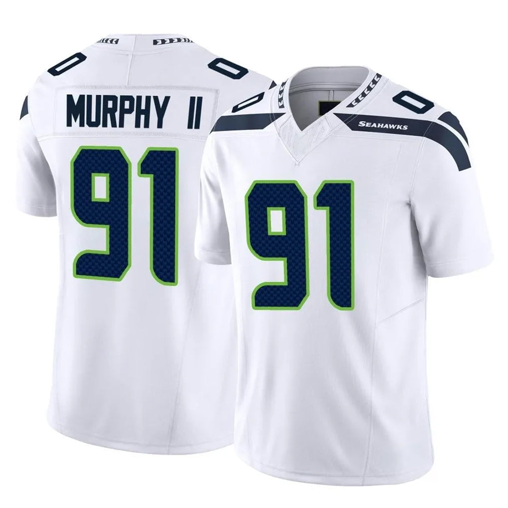 Mdoa S.Seahawks #91 Byron Murphy II Player White Limited Vapor F.U.S.E. Home Game Stitched Jerseys