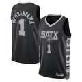 Mdoa SA.Spurs #1 Victor Wembanyama Black Swingman Jerseys - Statement Edition