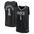 Mdoa SA.Spurs #1 Victor Wembanyama Fanatics Black Fast Break Player Jerseys - Statement Edition