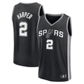 Mdoa SA.Spurs #2 Dylan Harper Fanatics Black 2025 NBA Draft First Round Pick Fast Break Replica Jerseys - Icon Edition