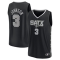 Mdoa SA.Spurs #3 Keldon Johnson Fanatics Black Fast Break Replica Player Jerseys - Statement Edition