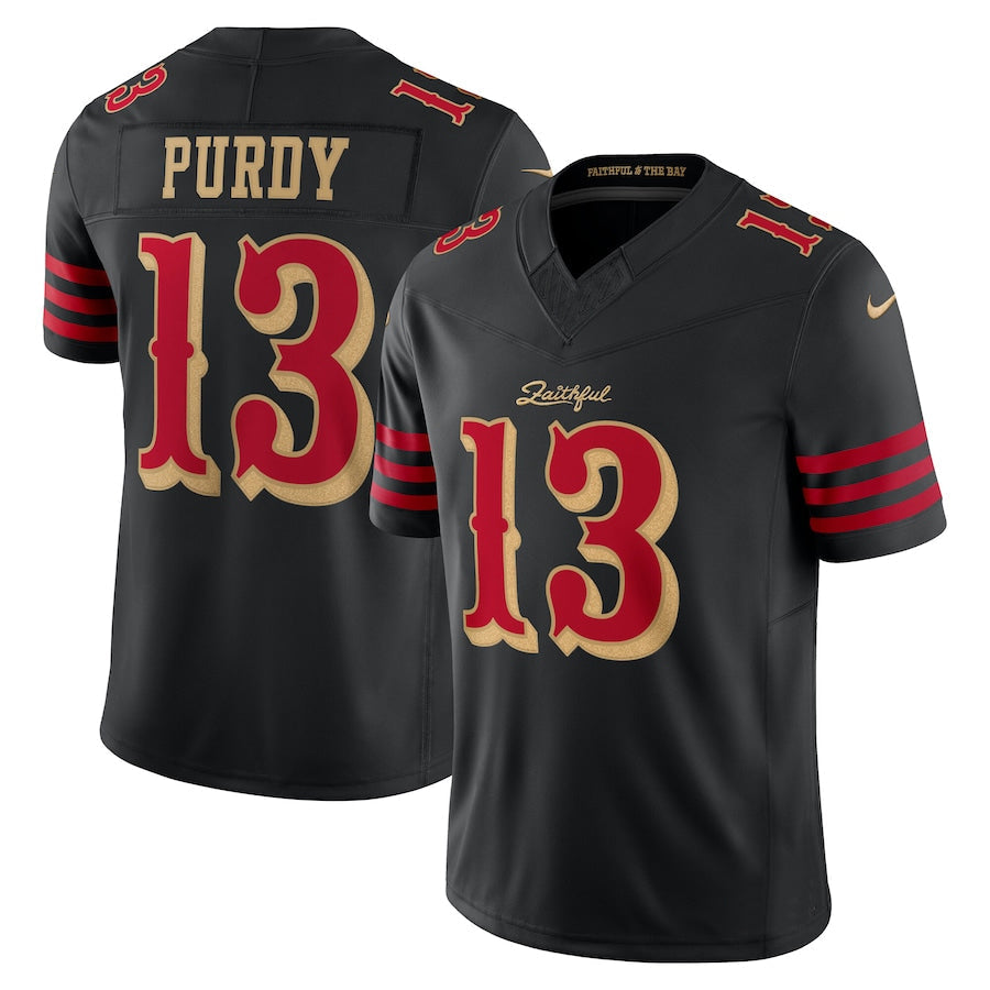 Mdoa SF.49ers #13 Brock Purdy Player Rivalries Vapor Limited Black Stitched Jerseys