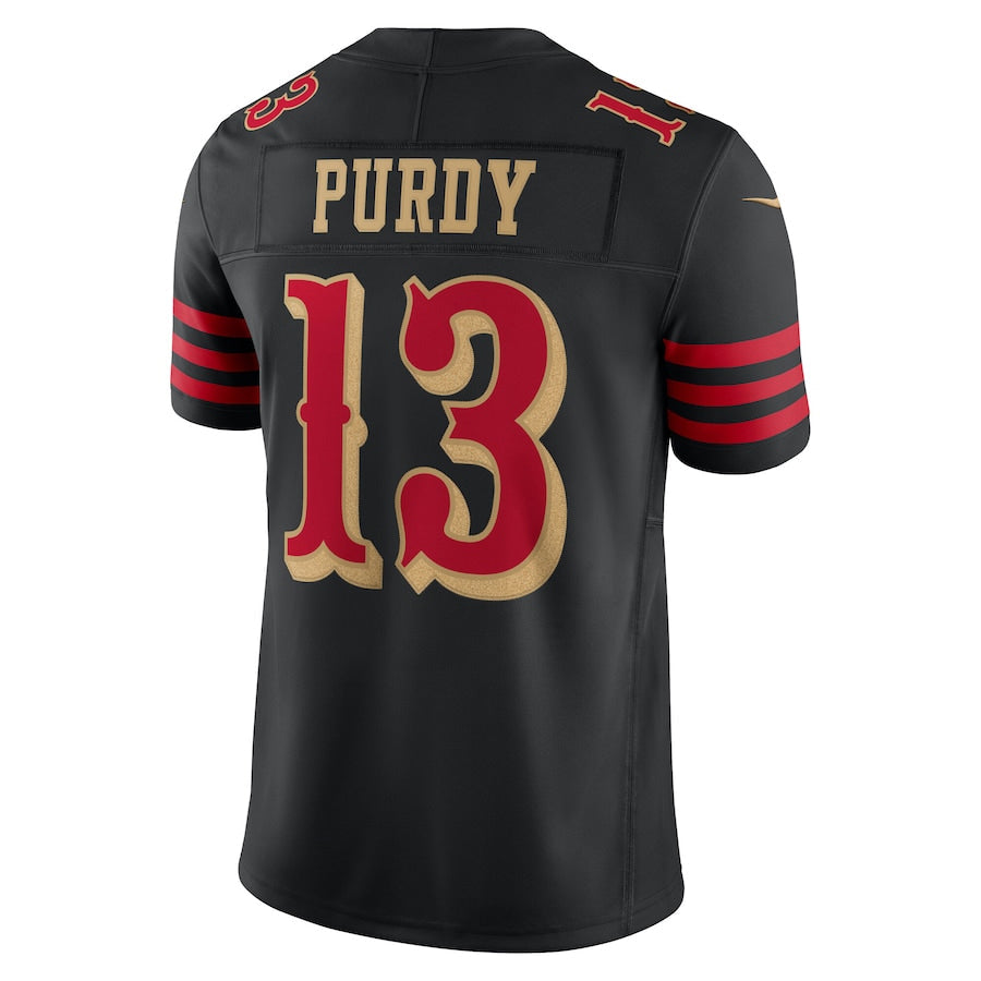 Mdoa SF.49ers #13 Brock Purdy Player Rivalries Vapor Limited Black Stitched Jersey