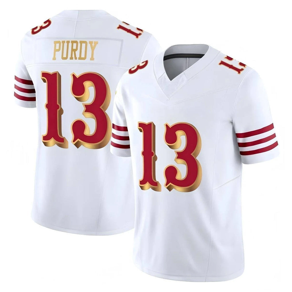 Mdoa SF.49ers #13 Brock Purdy Player White 2025 Rivalries Collection Game Limited Stitched Jerseys