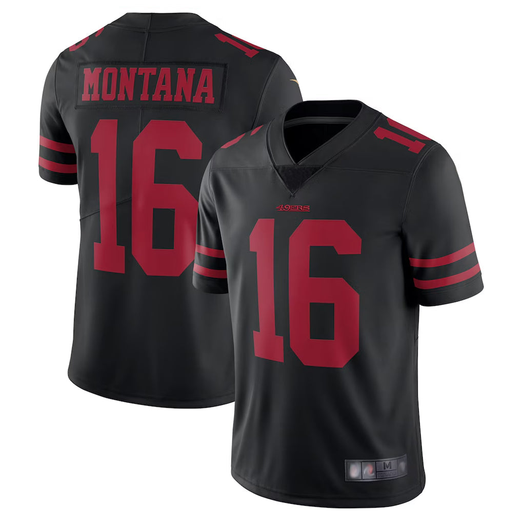 Mdoa SF.49ers #16 Joe Montana Player Black Vapor Untouchable Limited Throwback Stitched Jerseys