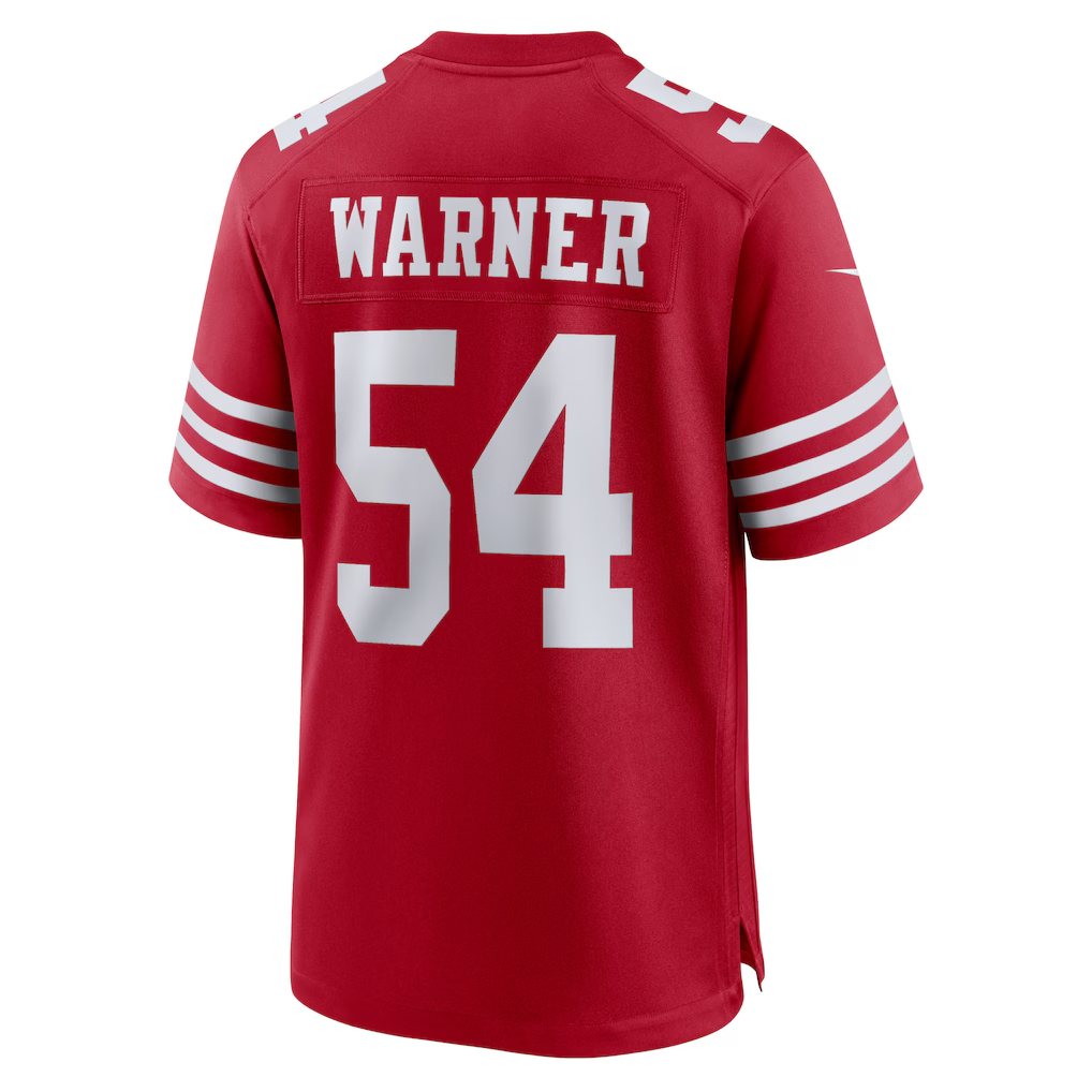 Mdoa SF.49ers #54 Fred Warner Scarlet Player Game Stitched Jerseys