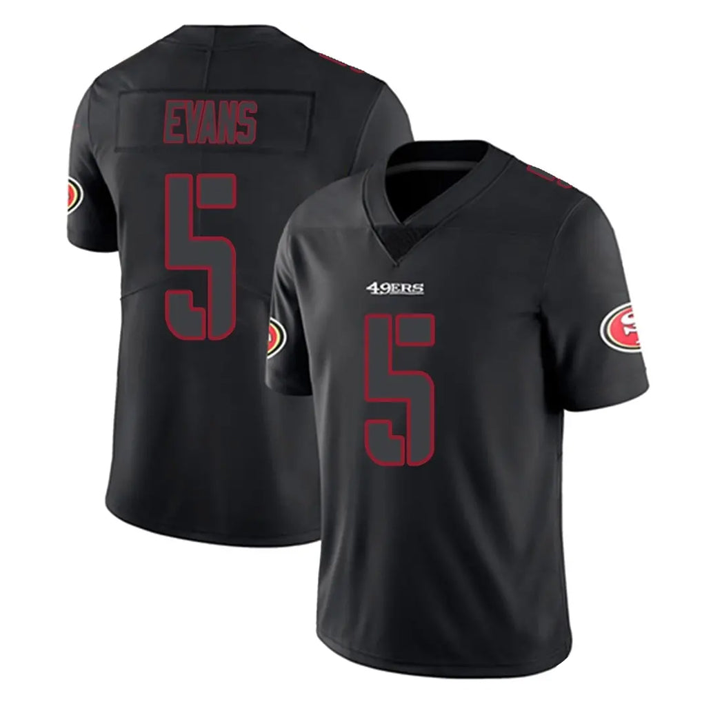 Mdoa SF.49ers #5 Mike Evans Player Black Impact Limited Home Game Stitched Jerseys