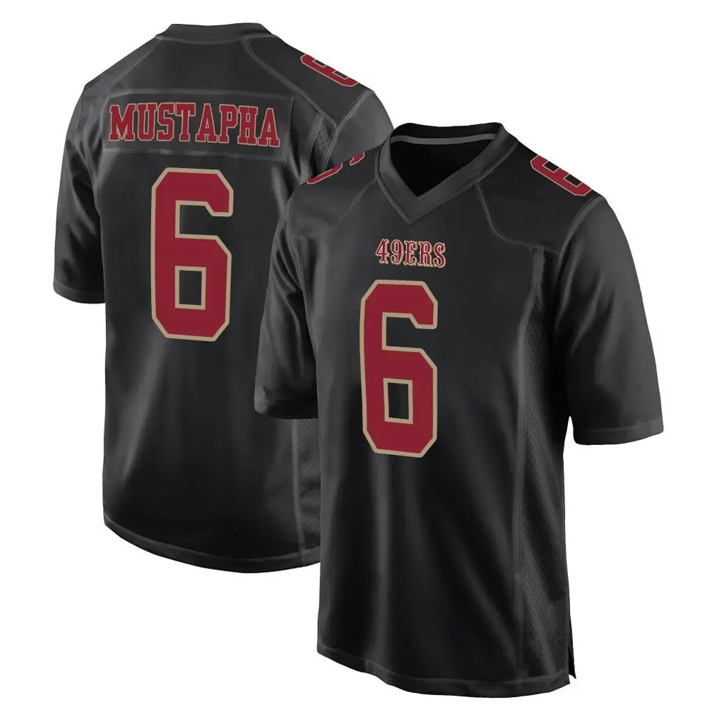 Mdoa SF.49ers #6 Malik Mustapha Player Black Fashion Home Game Stitched Jerseys