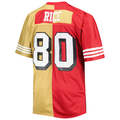 Mdoa SF.49ers #80 Jerry Rice Mitchell & Ness ScarletGold Big & Tall Split Legacy Retired Player Replica Jersey