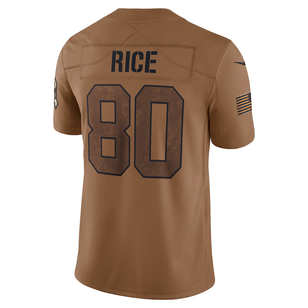 Mdoa SF.49ers #80 Jerry Rice Player Brown Salute To Service Limited Stitched Jerseys