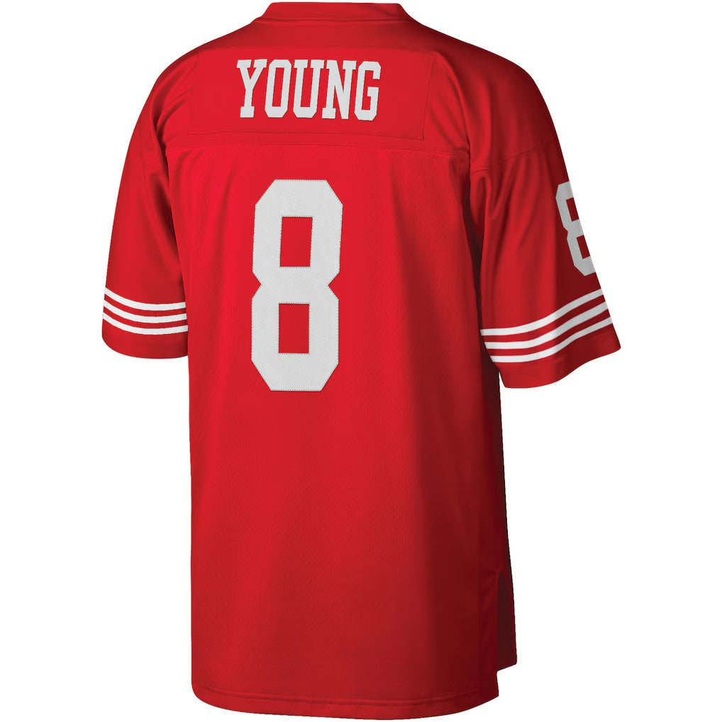 Mdoa SF.49ers #8 Steve Young Mitchell & Ness Scarlet Legacy Replica Stitched Jerseys
