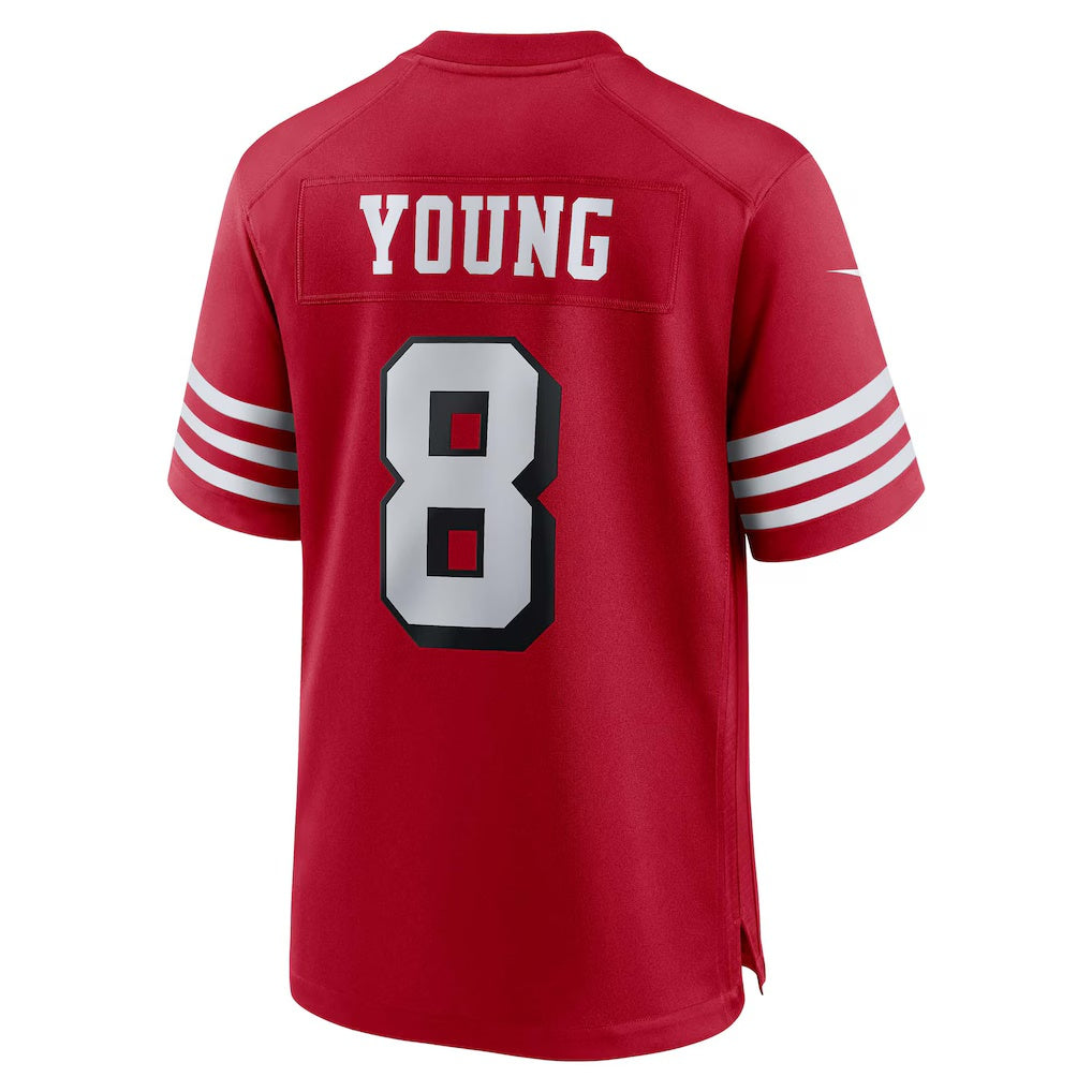 Mdoa SF.49ers #8 Steve Young Scarlet Retired Player Alternate Game Stitched Jerseys