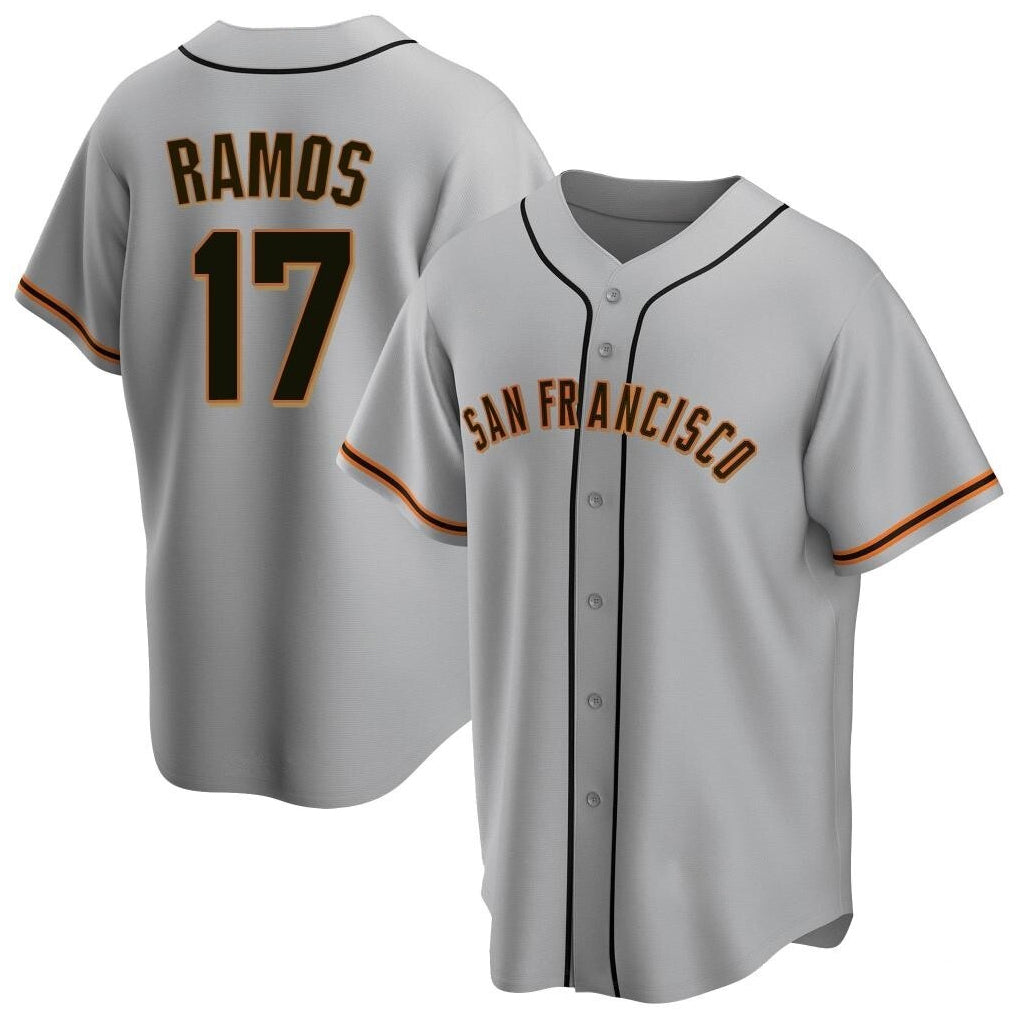 Mdoa SF.Giants #17 Heliot Ramos Player Gray Home Game Stitched Jerseys