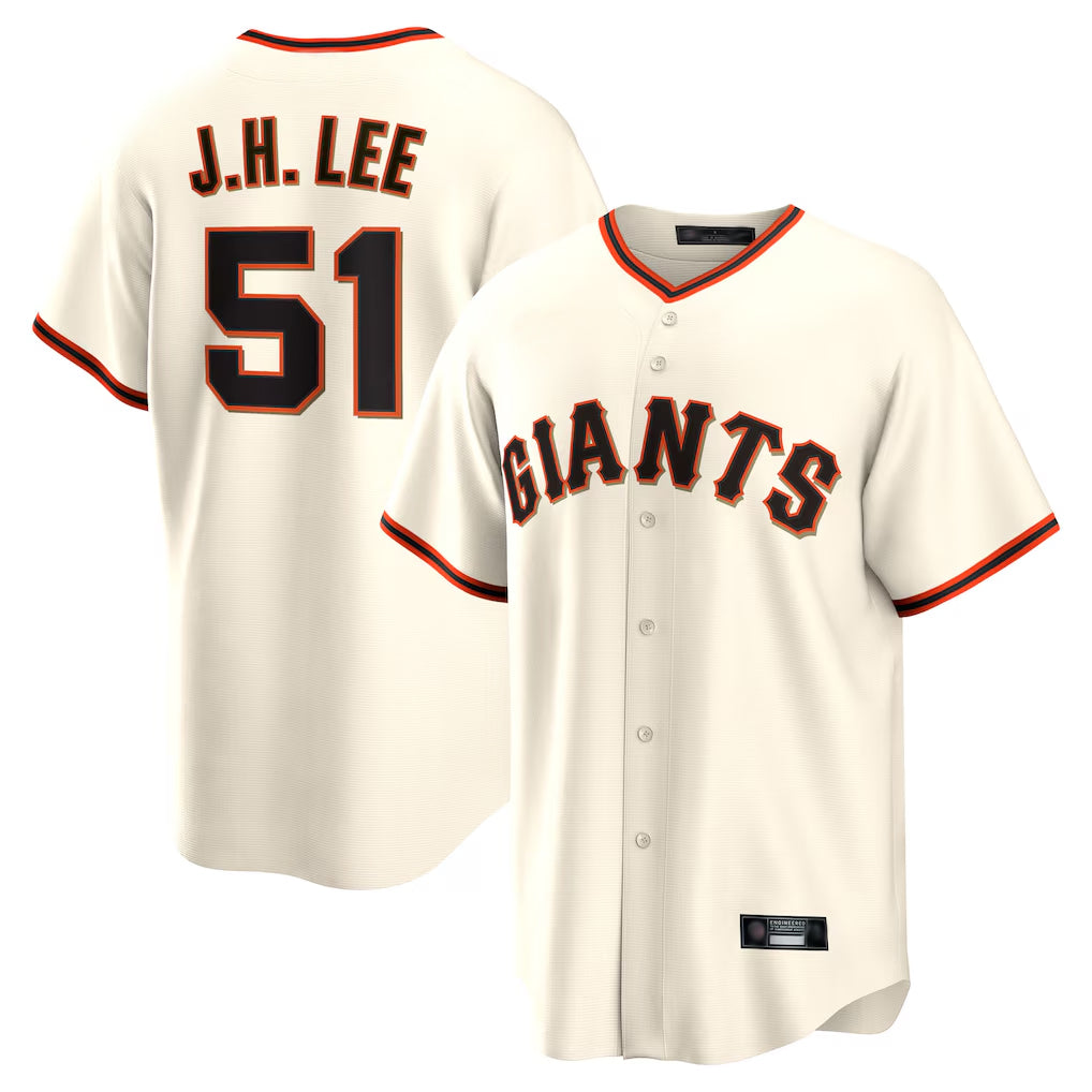 Mdoa SF.Giants #51 Jung Hoo Lee Player Cream Home Game Stitched Jerseys