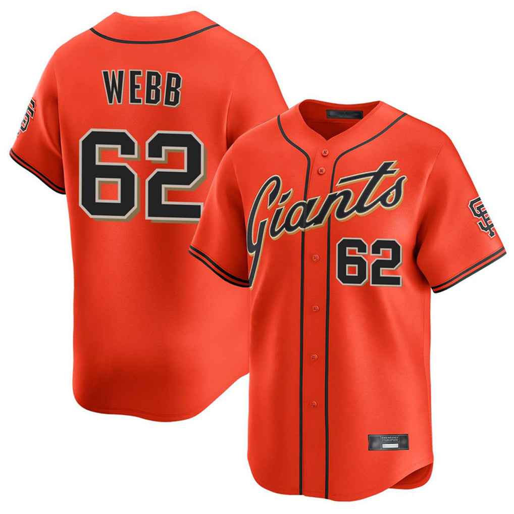Mdoa SF.Giants #62 Logan Webb Player Orange Home Limited Stitched Jerseys