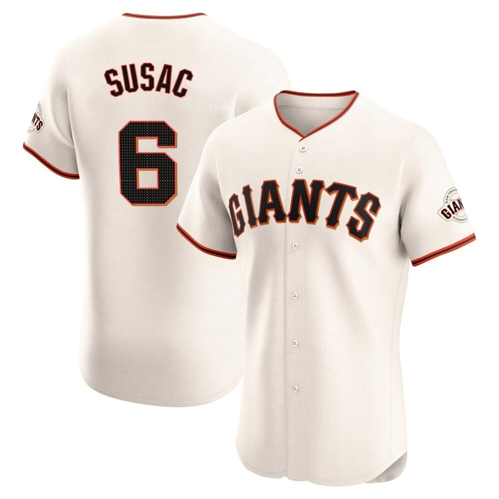 Mdoa SF.Giants #6 Daniel Susac Player Cream Home Limited Elite Stitched Jerseys