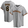 Mdoa SF.Giants #6 Daniel Susac Player Gray Home Game Stitched Jerseys