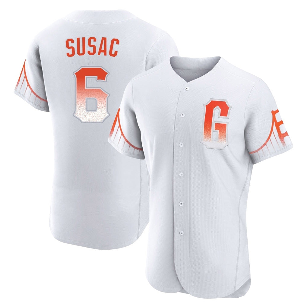 Mdoa SF.Giants #6 Daniel Susac Player White City Connect Home Limited Elite Stitched Jerseys