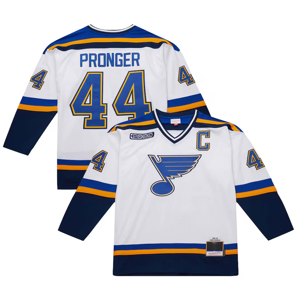 Mdoa SL.Blues #44 Chris Pronger White 1999-00 Power Play Jerseys