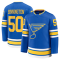 Mdoa SL.Blues #50 Jordan Binnington White Away Breakaway Player Jerseys