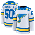 Mdoa St.L.Blues #50 Jordan Binnington White Away Premium Player Jerseys