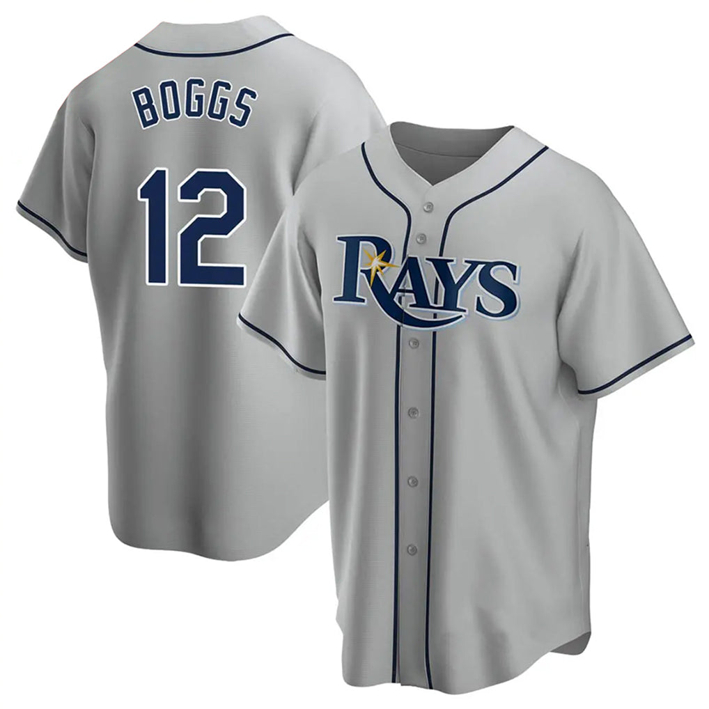 Mdoa TB.Rays #12 Wade Boggs Player Gray Home Game Stitched Jerseys