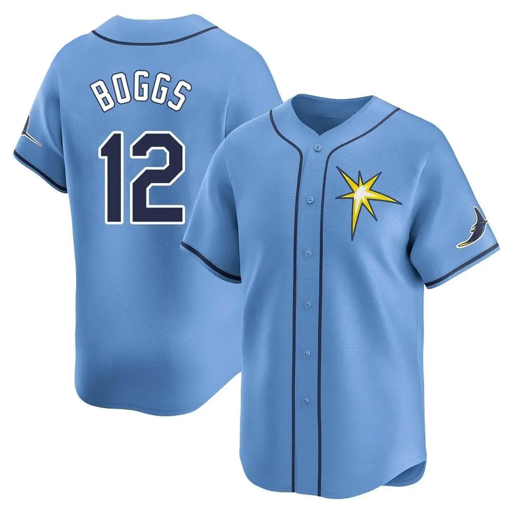 Mdoa TB.Rays #12 Wade Boggs Player Light Blue Home Limited Stitched Jerseys