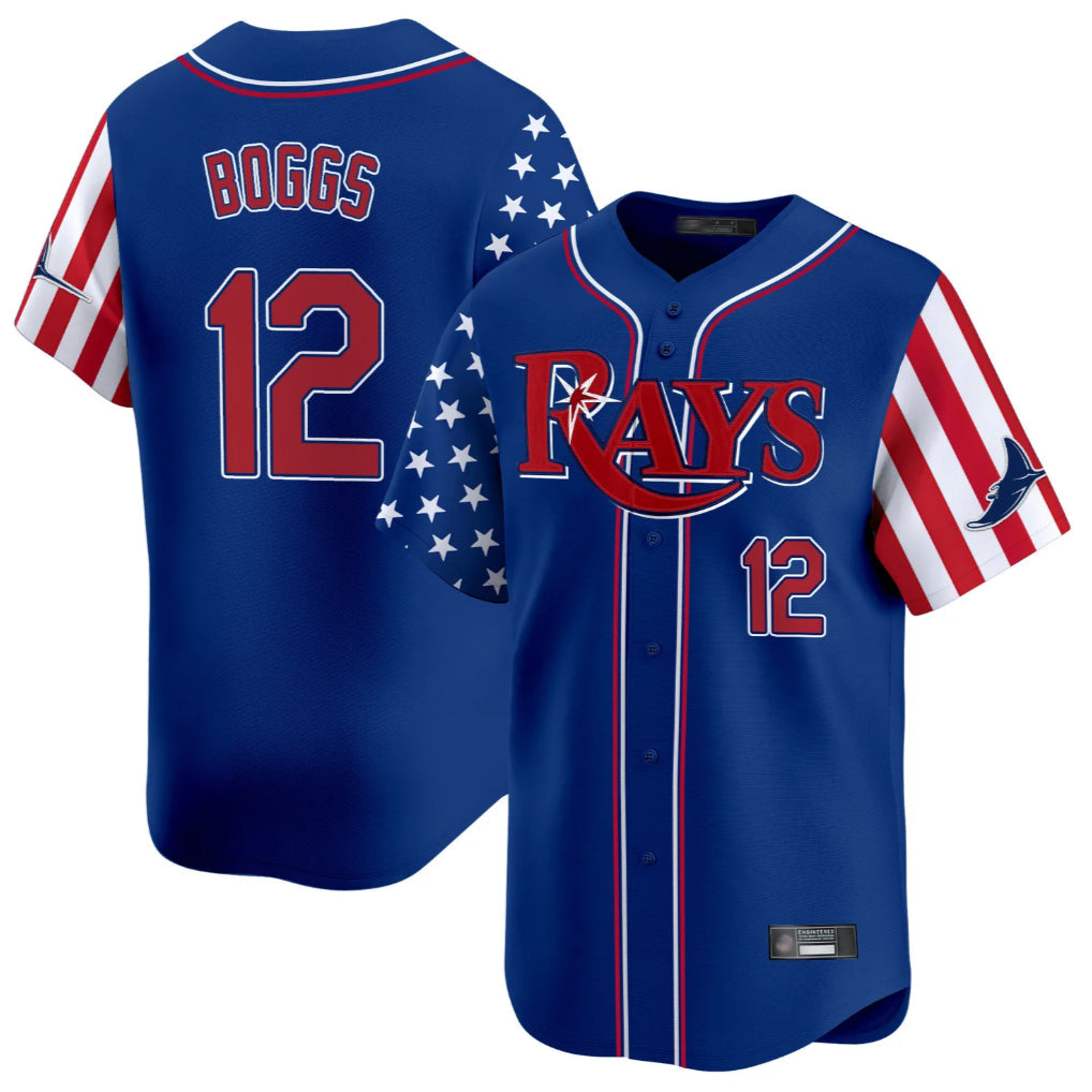 Mdoa TB.Rays #12 Wade Boggs Player Royal 2025 Independence Day Vapor Premier Limited Stitched Jerseys