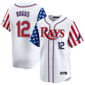 Mdoa TB.Rays #12 Wade Boggs Player White 2025 Independence Day Vapor Premier Limited Stitched Jerseys