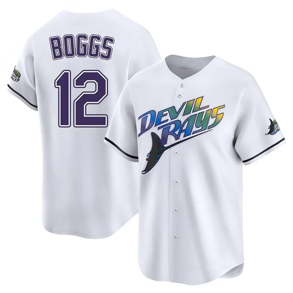 Mdoa TB.Rays #12 Wade Boggs Player White City Connect Home Stitched Jerseys