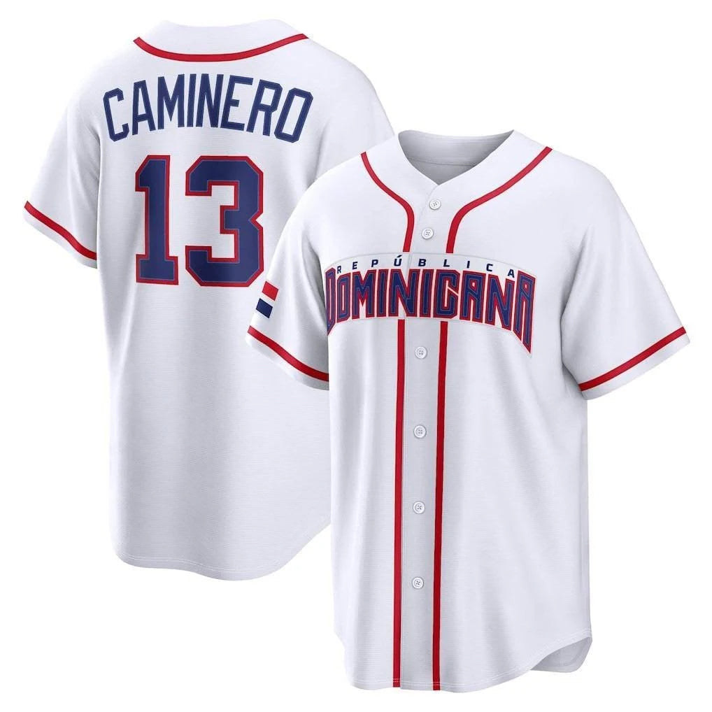 Mdoa TB.Rays #13 Junior Caminero Player White 2026 World Classic Limited Stitched Jerseys