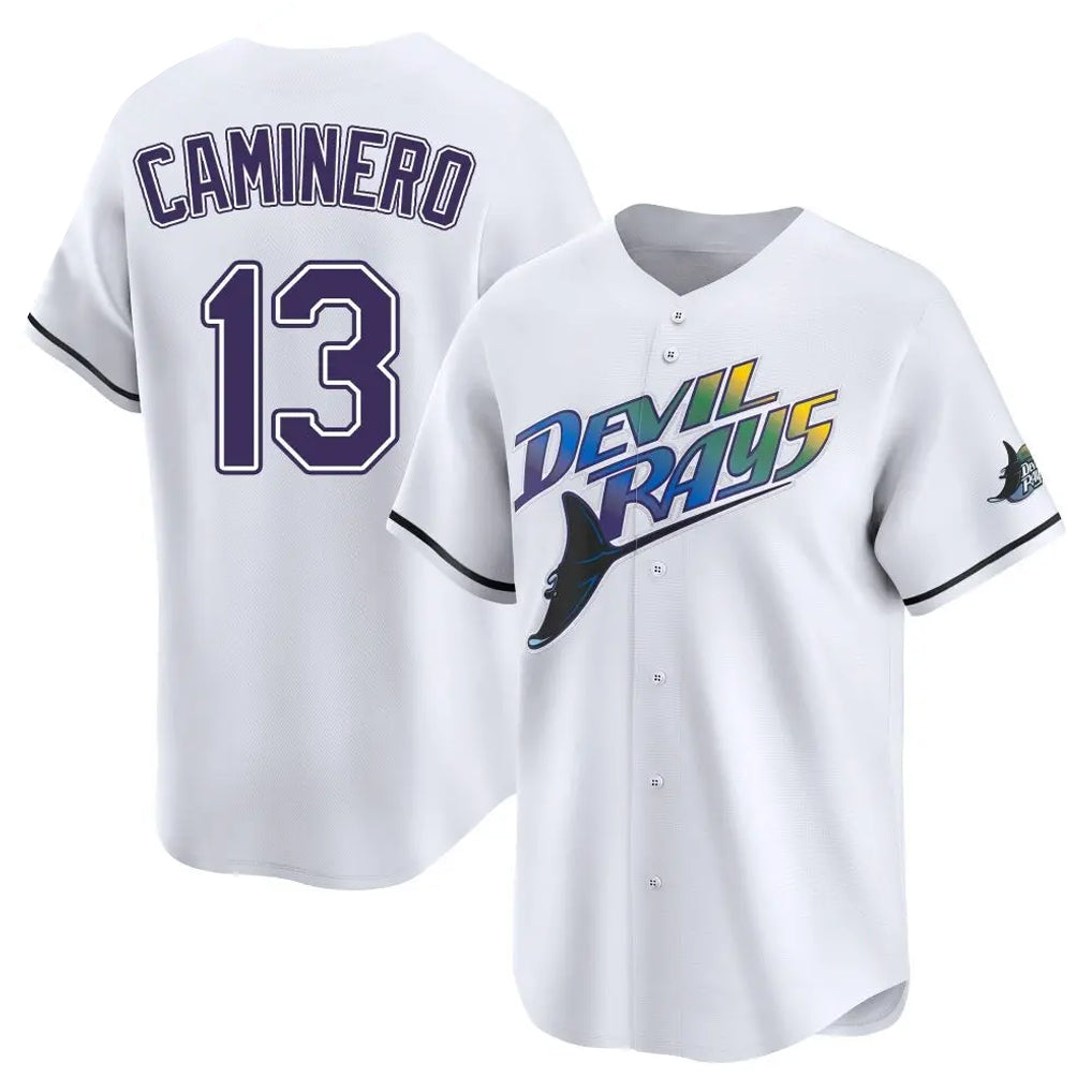Mdoa TB.Rays #13 Junior Caminero Player White City Connect Home Stitched Jerseys