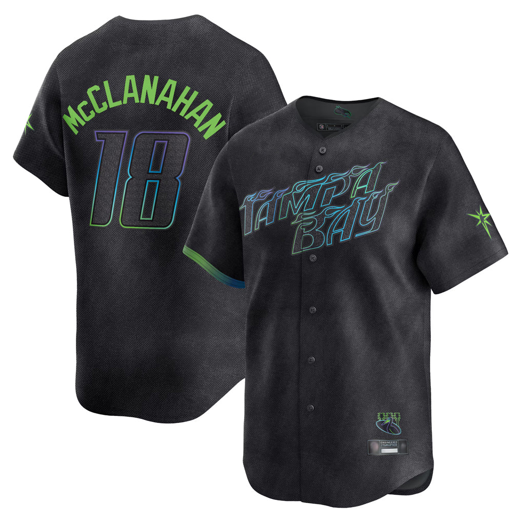 Mdoa TB.Rays #18 Shane McClanahan Player Black City Connect Home Limited Stitched Jerseys