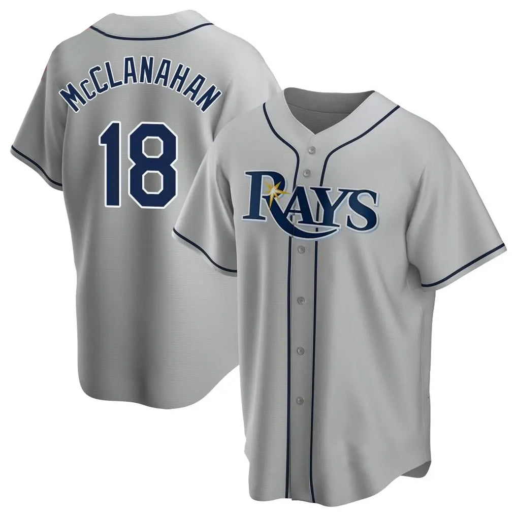 Mdoa TB.Rays #18 Shane McClanahan Player Gray Home Game Stitched Jerseys