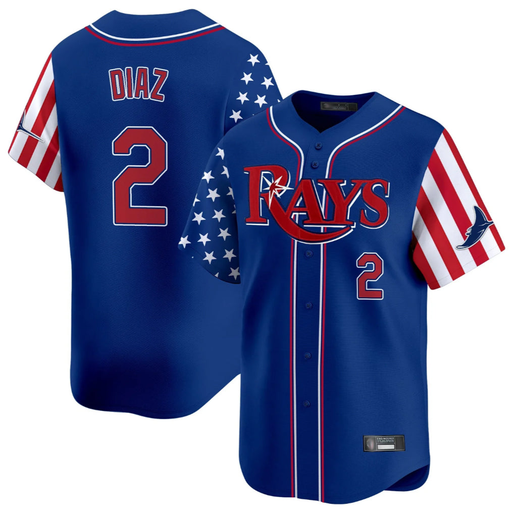 Mdoa TB.Rays #2 Yandy Diaz Player Royal 2025 Independence Day Vapor Premier Limited Stitched Jerseys