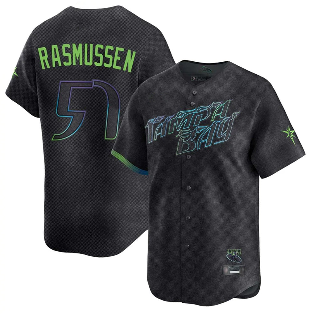 Mdoa TB.Rays #57 Drew Rasmussen Player Black City Connect Home Limited Stitched Jerseys