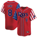 Mdoa TB.Rays #8 Brandon Lowe Player Red 2025 Independence Day Vapor Premier Limited Stitched Jerseys