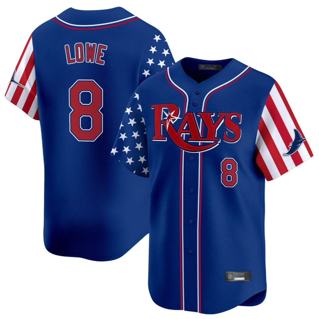 Mdoa TB.Rays #8 Brandon Lowe Player Royal 2025 Independence Day Vapor Premier Limited Stitched Jerseys