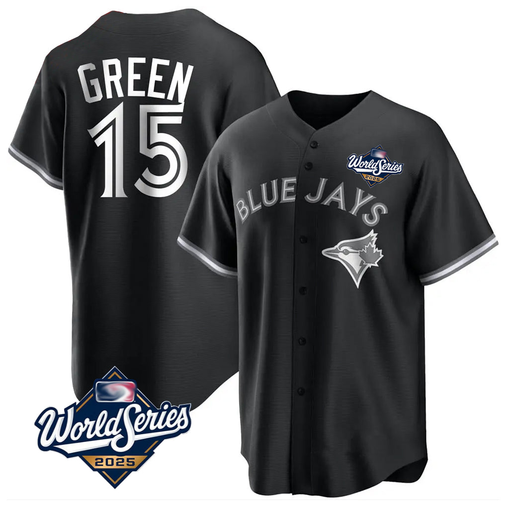 Mdoa T.Blue Jays #15 Chad Green Player Black 2025 World Series City Connect Limited Stitched Jerseys