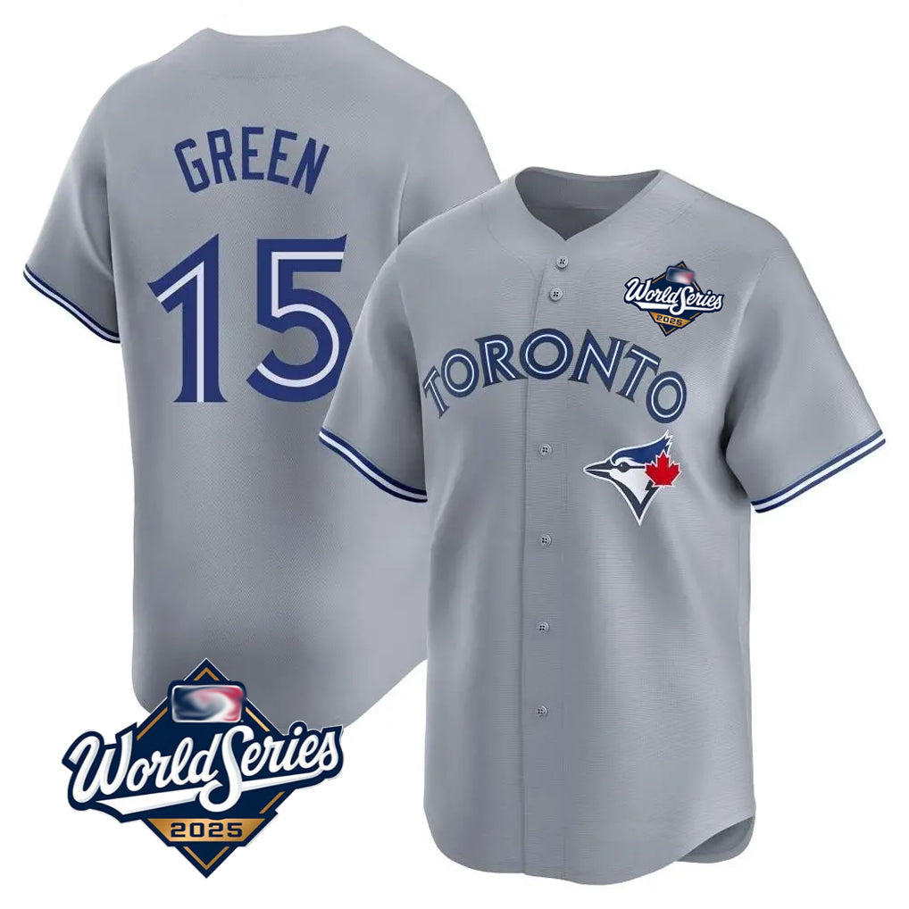 Mdoa T.Blue Jays #15 Chad Green Player Gray 2025 World Series Home Limited Stitched Jerseys