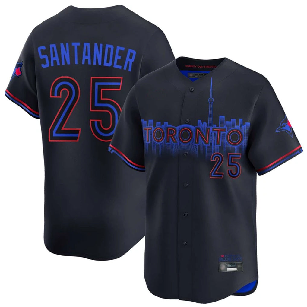 Mdoa T.Blue Jays #25 Anthony Santander Player Black&Blue City Connect Limited Stitched Jerseys