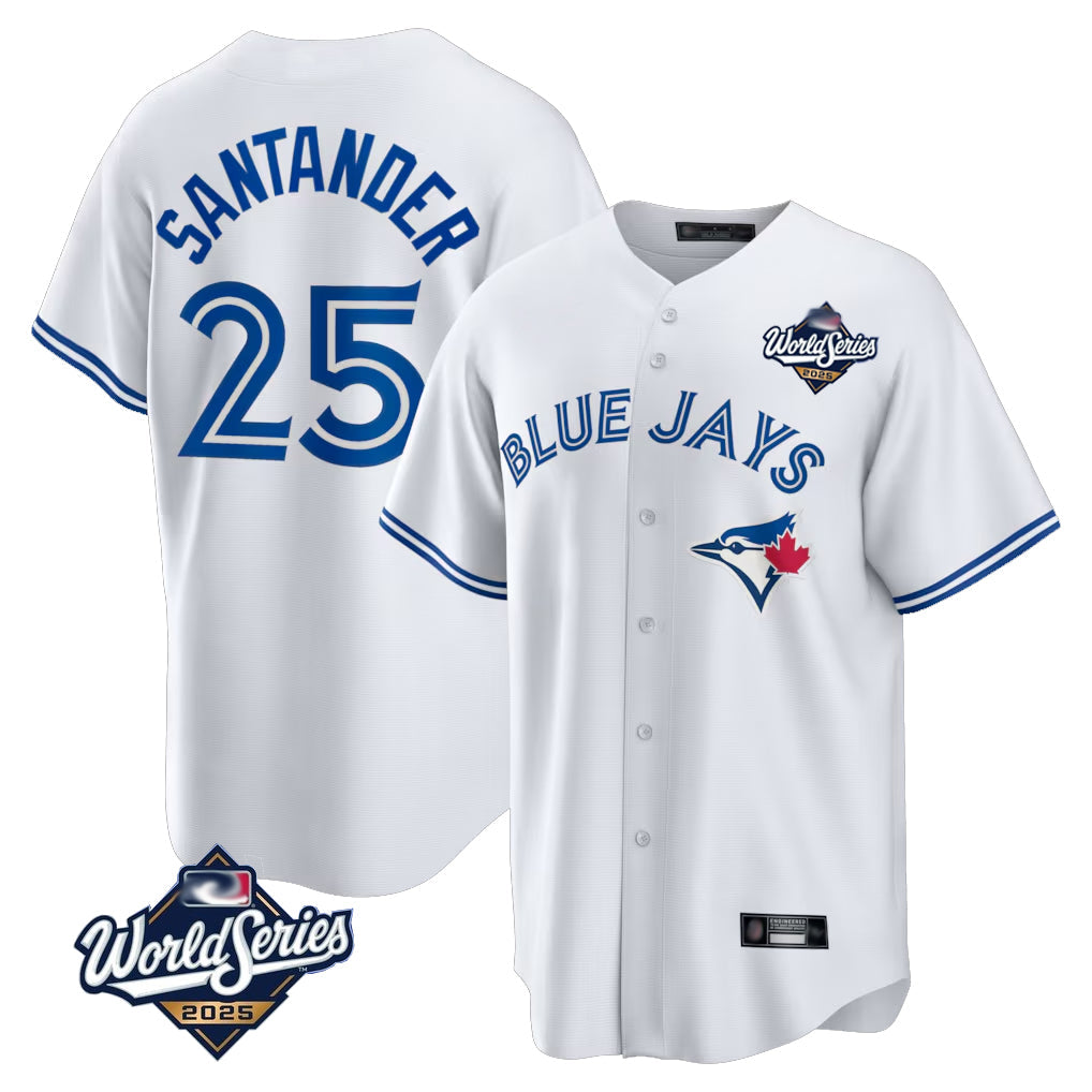 Mdoa T.Blue Jays #25 Anthony Santander Player White 2025 World Series Game Stitched Jerseys