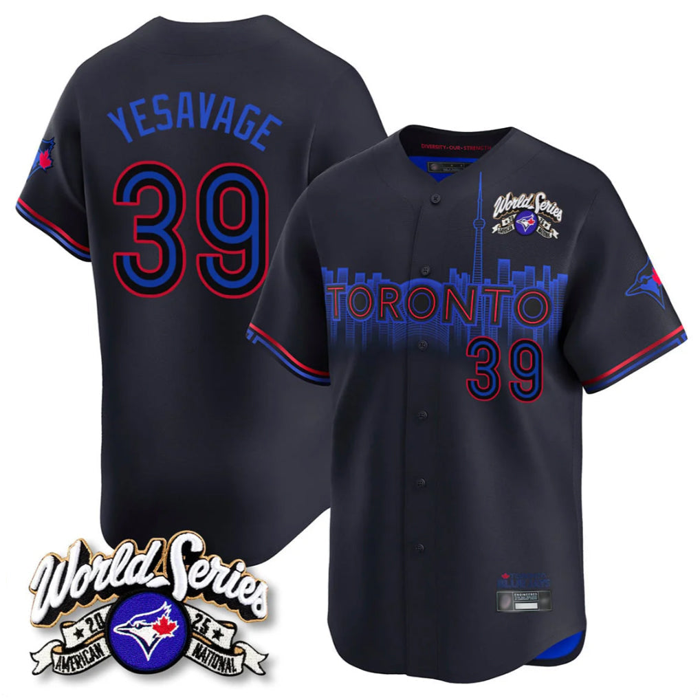 Mdoa T.Blue Jays #39 Trey Yesavage Player Black 2025 American League Limited All Stitched Jerseys