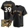 Mdoa T.Blue Jays #39 Trey Yesavage Player Black 50 Seasons Patch Vapor Premier Limited All Stitched Jerseys