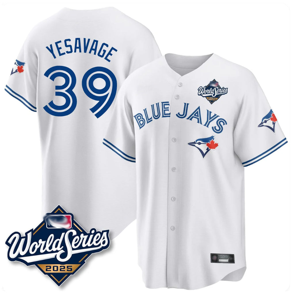 Mdoa T.Blue Jays #39 Trey Yesavage Player White 2025 World Series Game All Stitched Jerseys