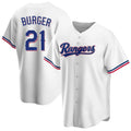 Mdoa T.Rangers #21 Jake Burger Player White Home Game Stitched Jerseys