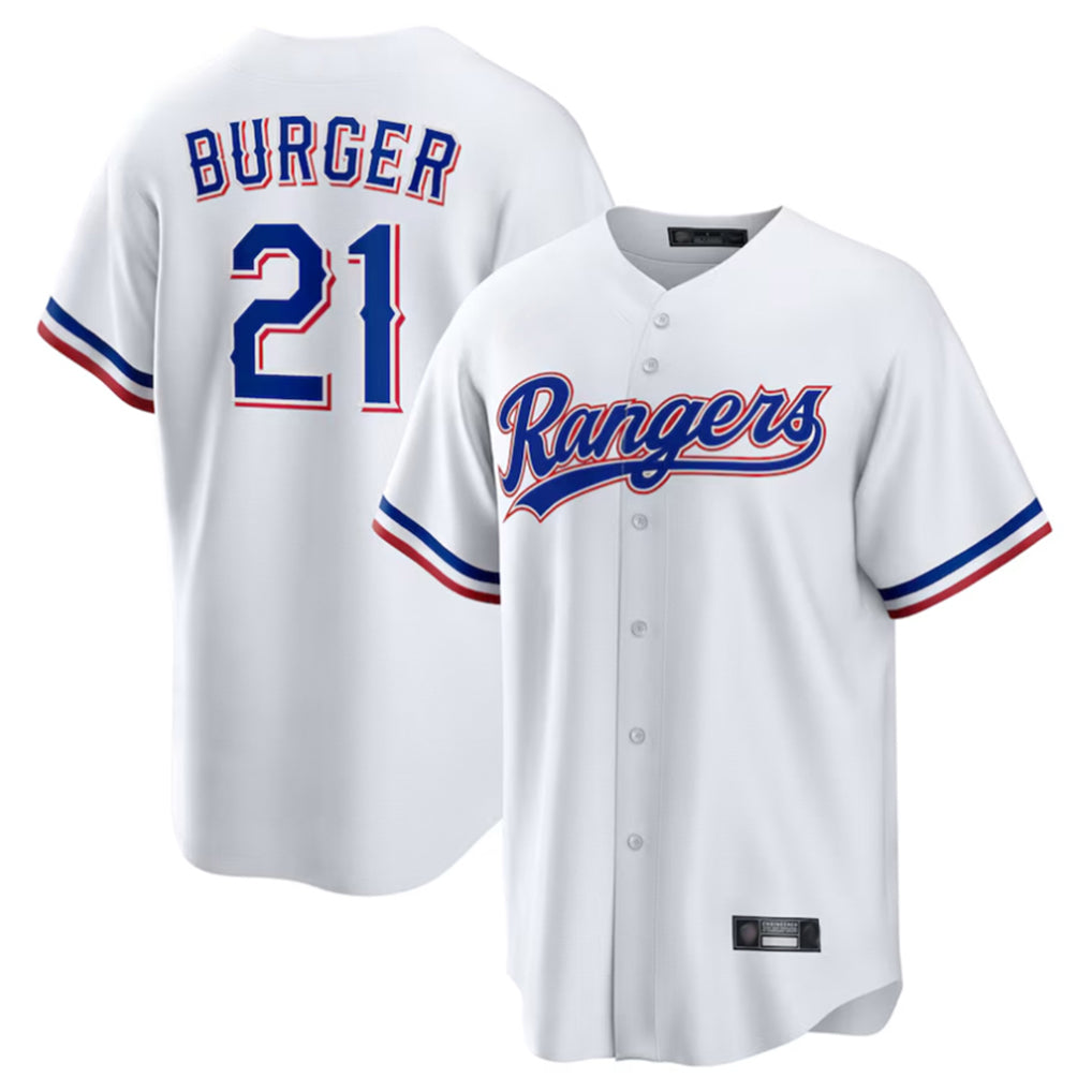 Mdoa T.Rangers #21 Jake Burger Player White Home Limited Stitched Jerseys