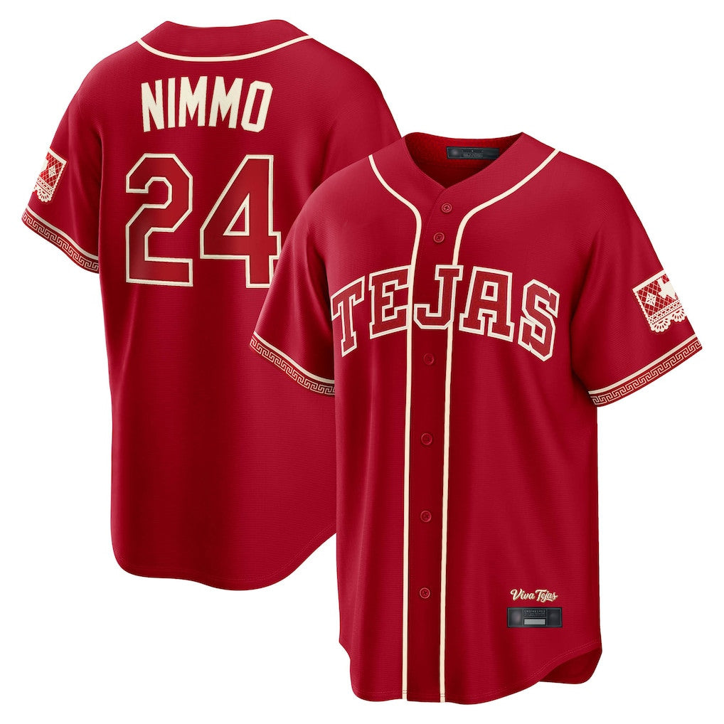 Mdoa T.Rangers #24 Brandon Nimmo Player Red 2026 City Connect Stitched Jerseys